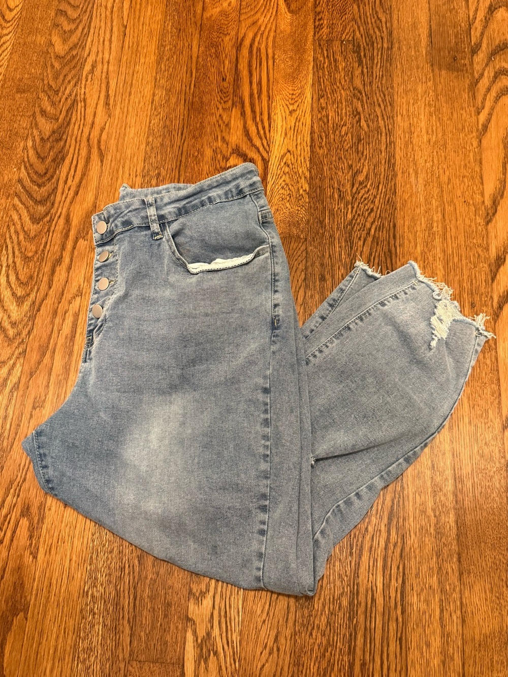 SHEIN Curve High-Waisted Light Blue Button Fly Women’s Skinny Jeans size 2XL
